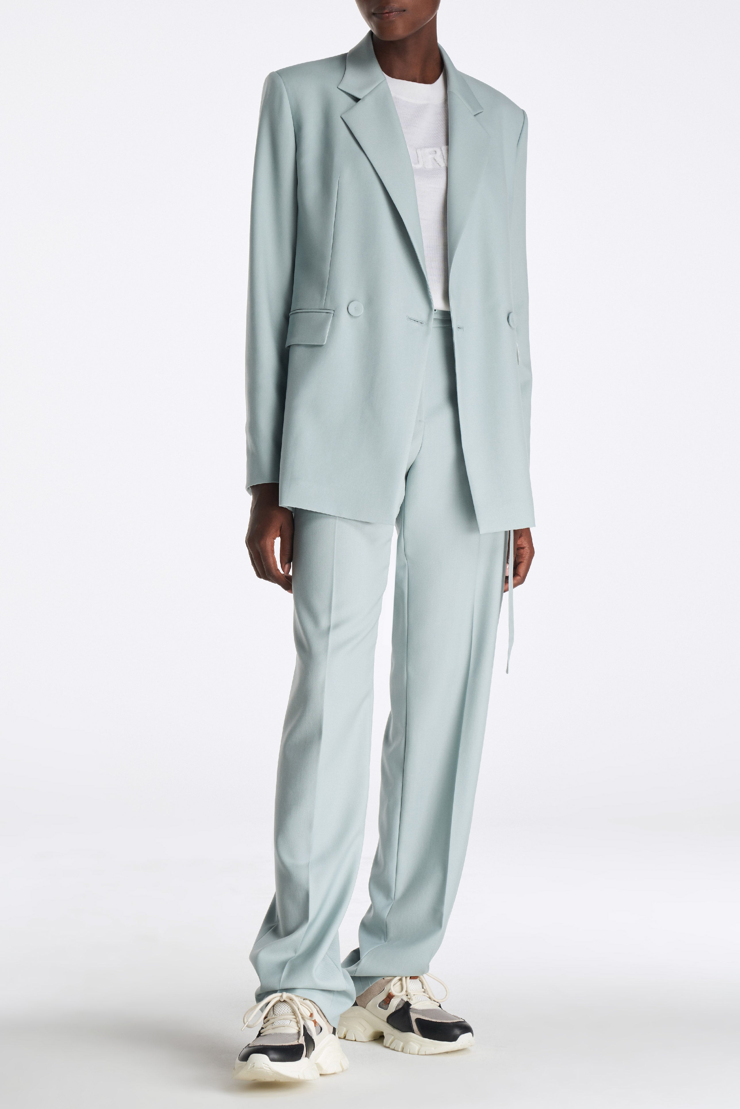 Laurèl Sky Blue Straight-Cut Blazer