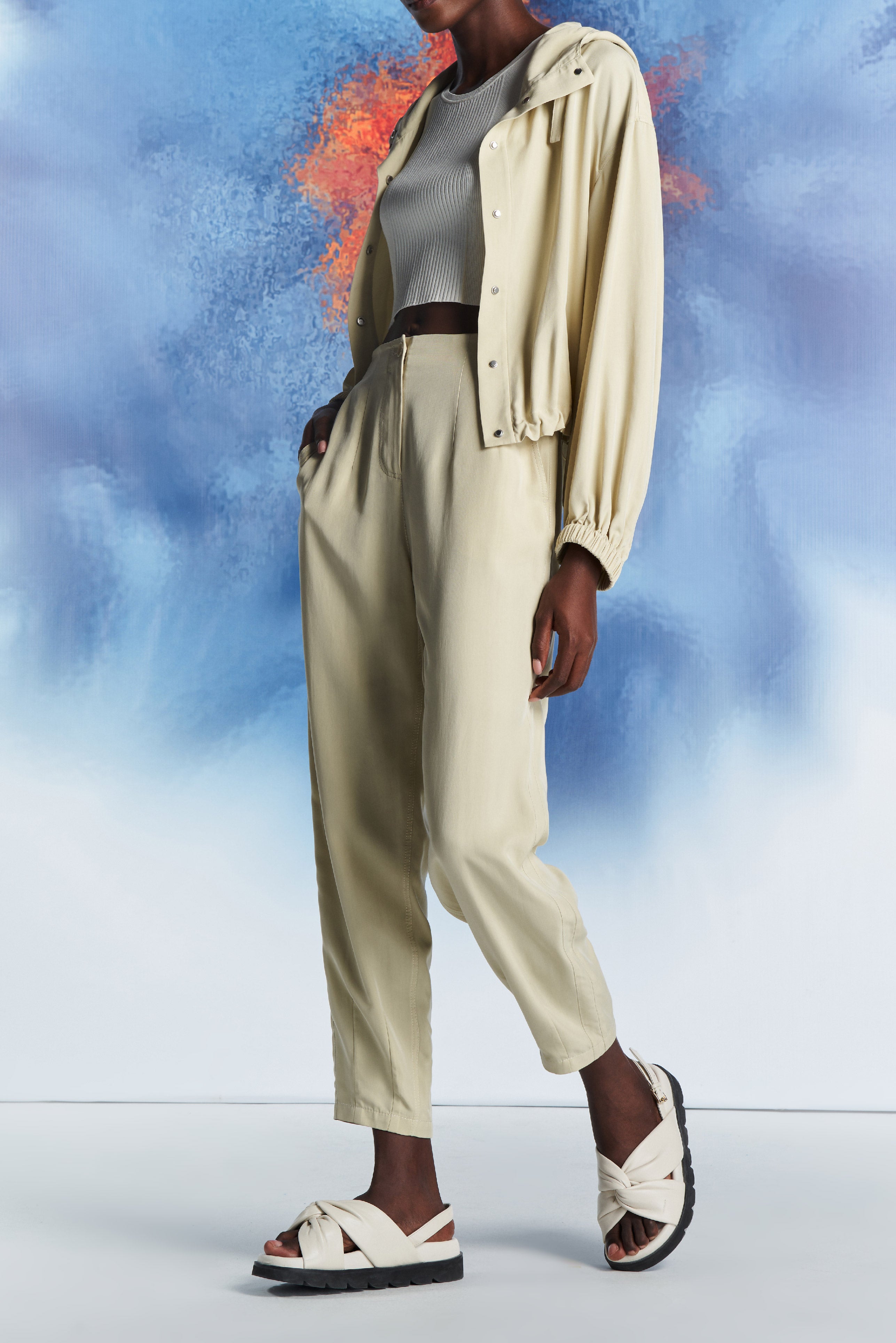 Laurèl Apricot Tapered Trousers