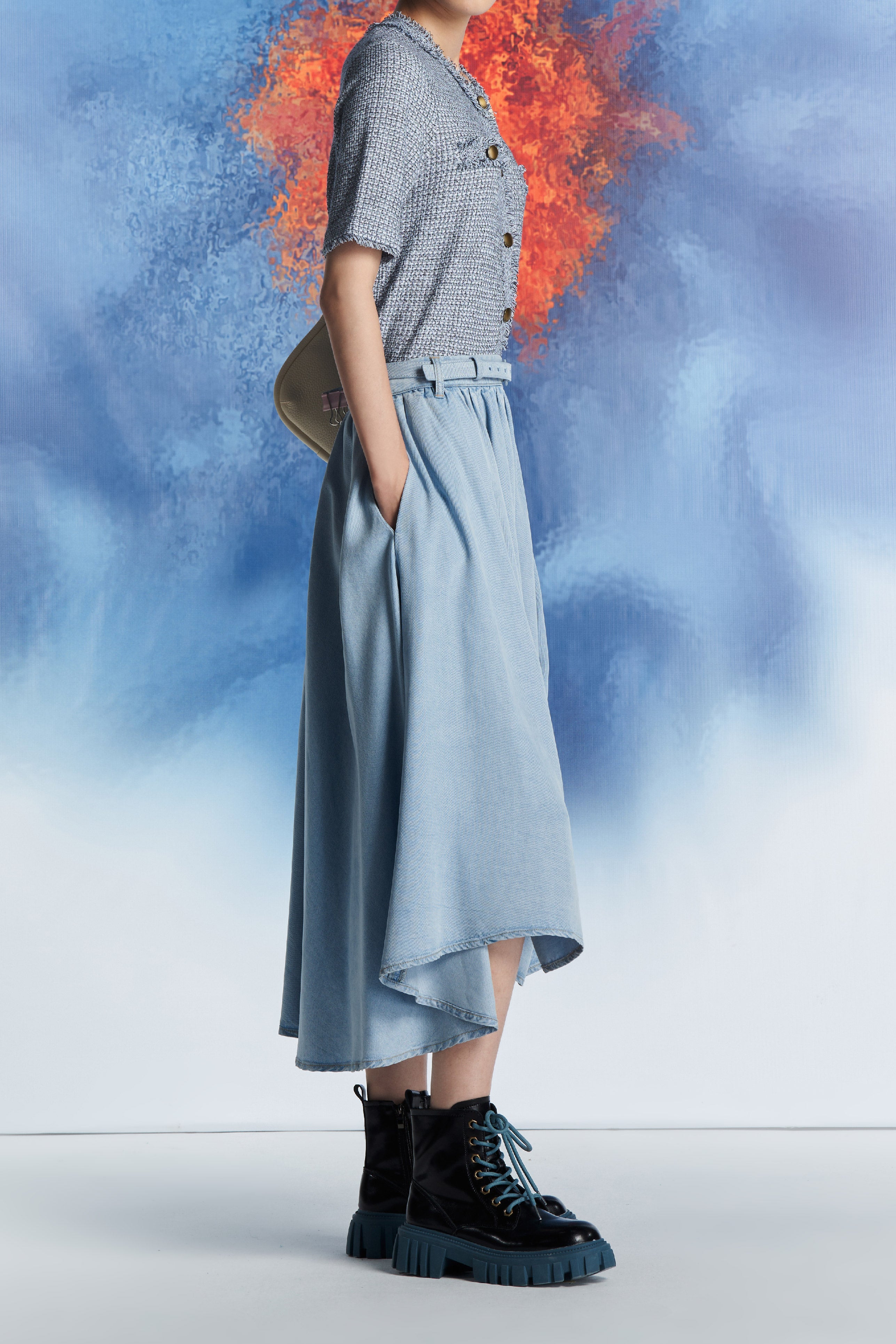 Laurèl Flared Tencel Skirt