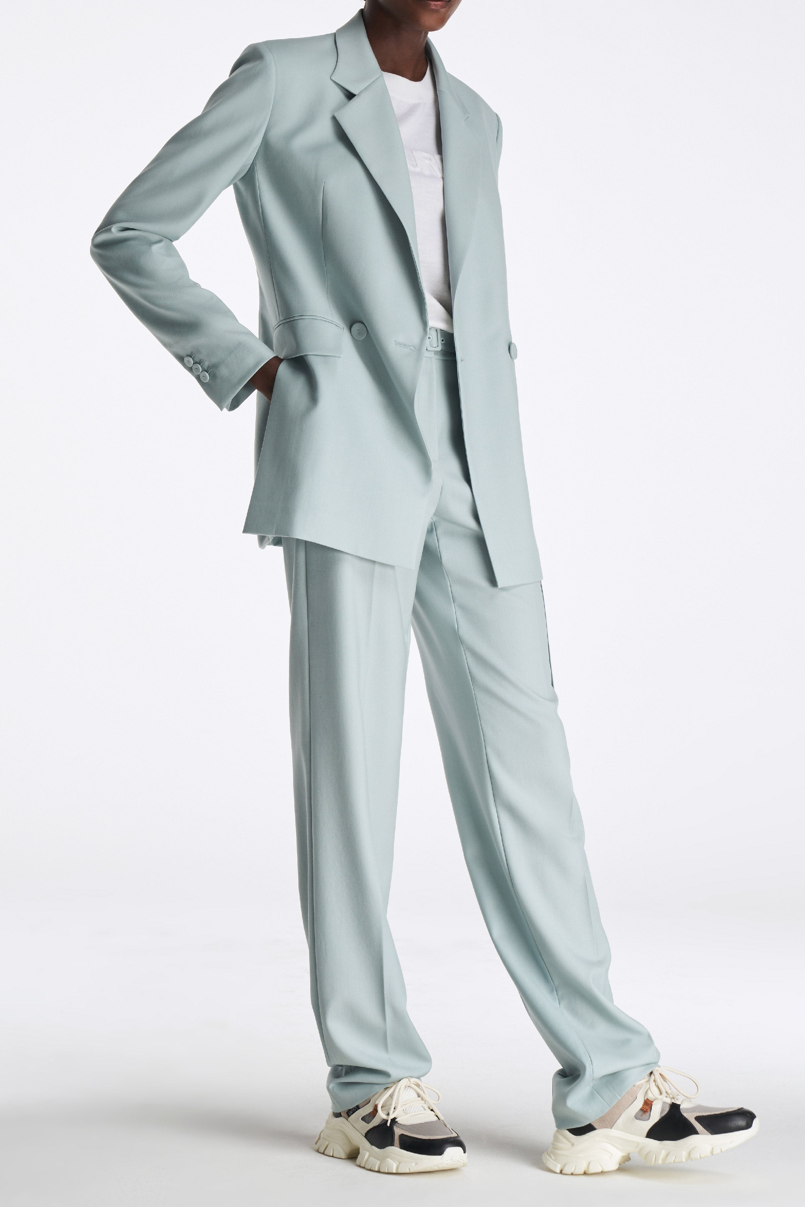 Laurèl Sky Blue Straight-Cut Blazer