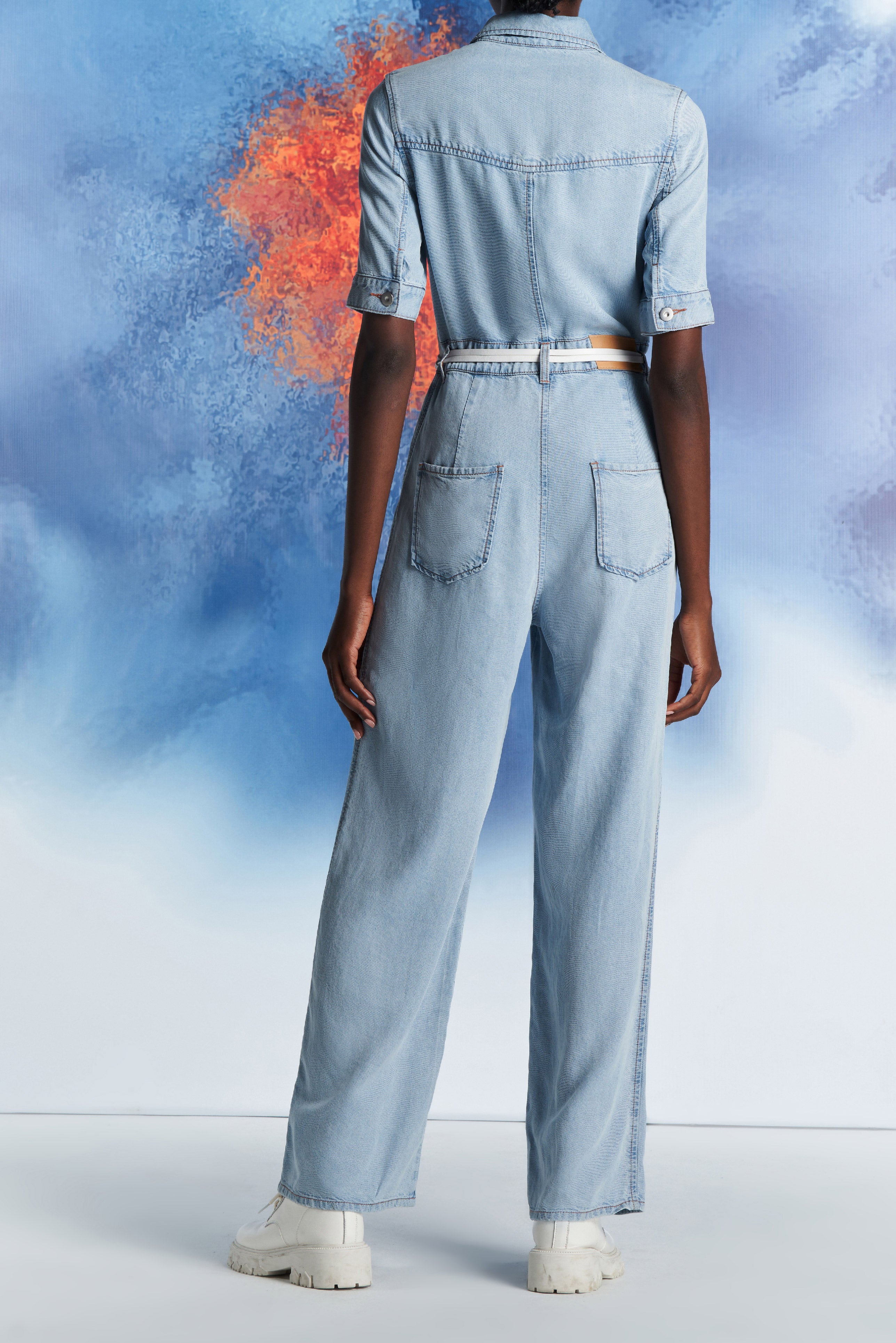 Laurèl Minimalist Denim Blue Jumpsuit