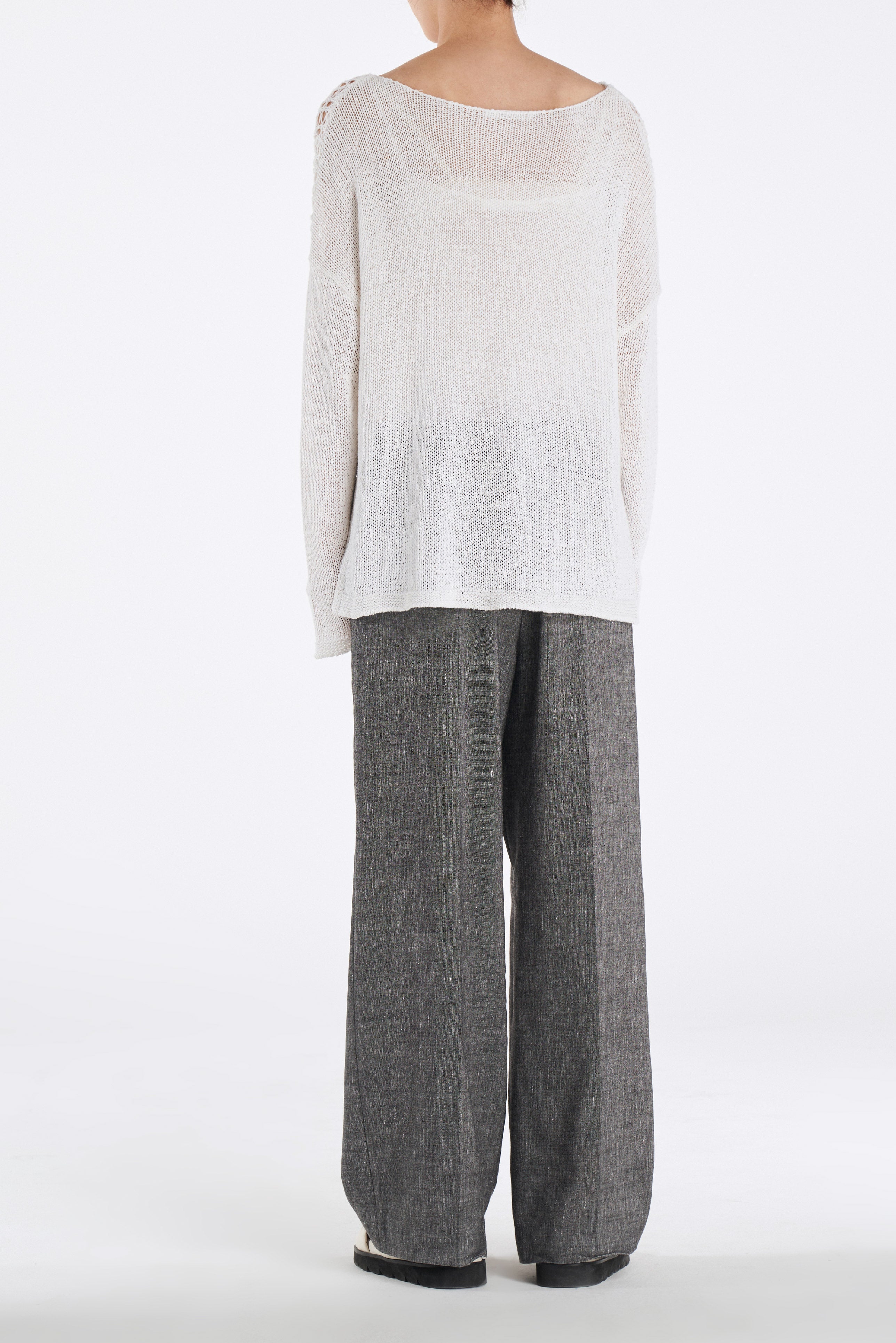 Laurèl Linen-Wool Wide-Leg Pants