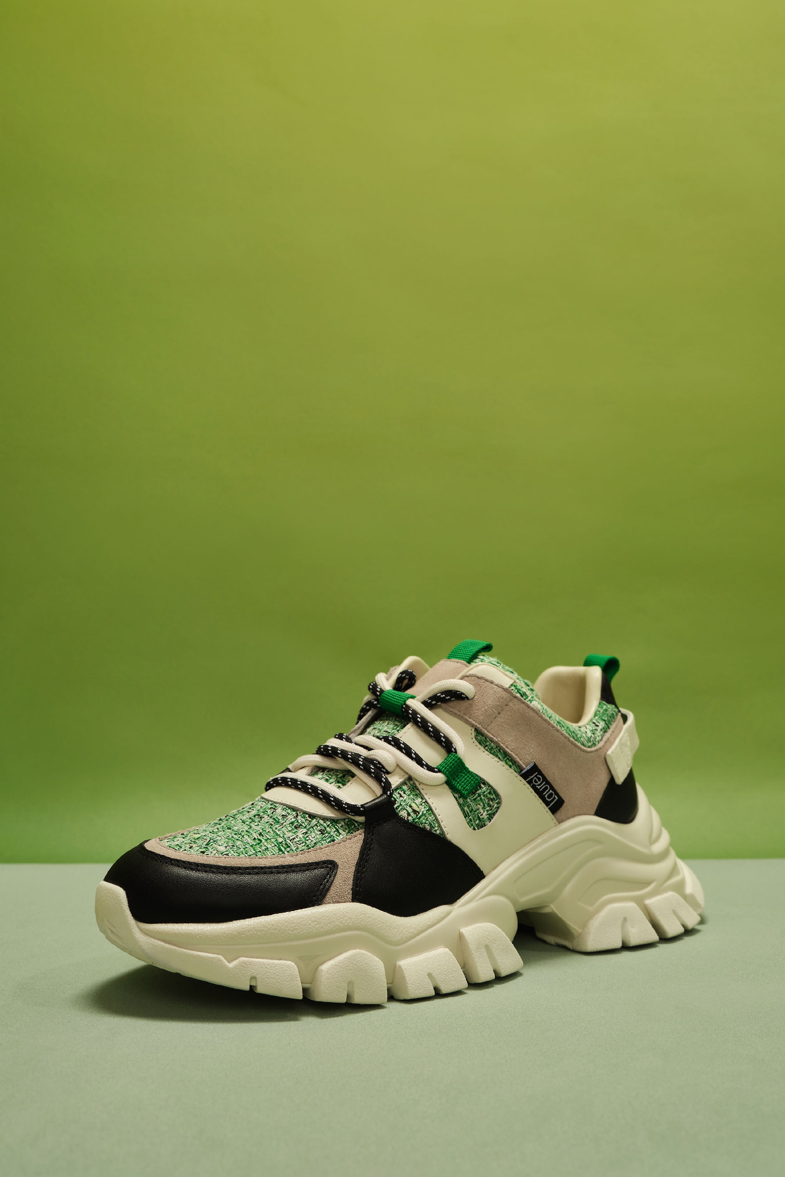 Laurèl Green Tweed Sneakers