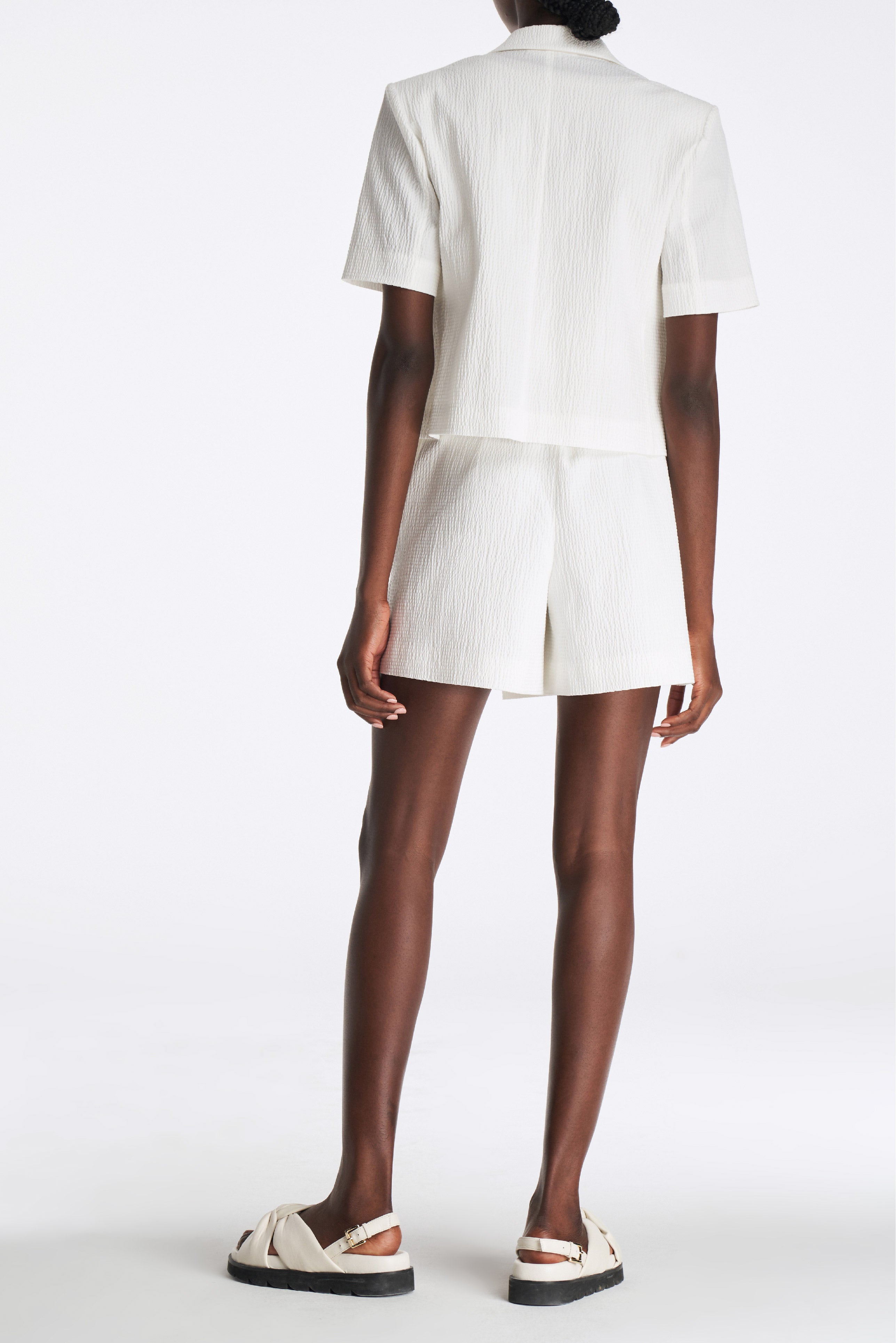 Laurèl White Cotton A-line Shorts