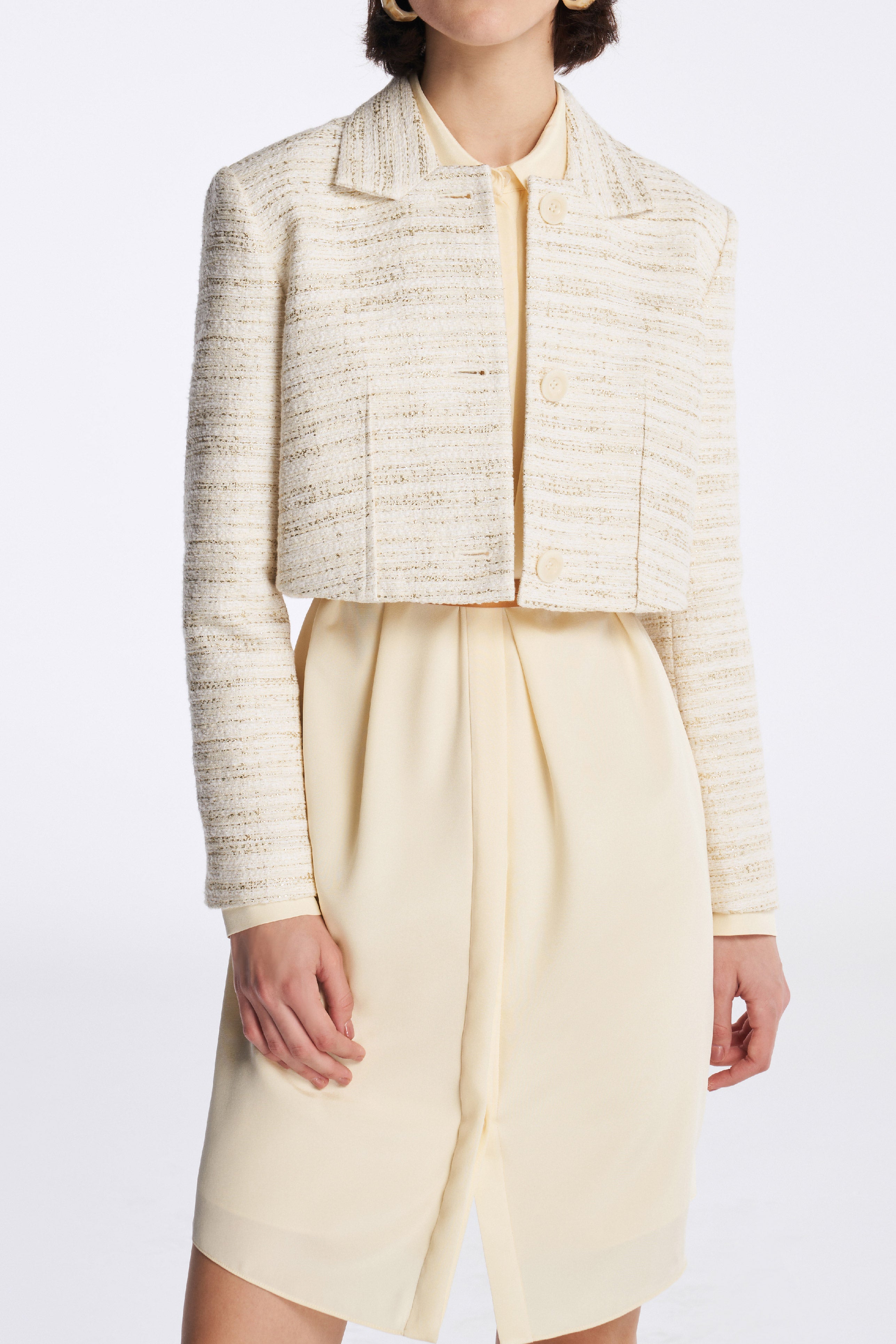 Laurèl Tailored Collar Cropped Jacket