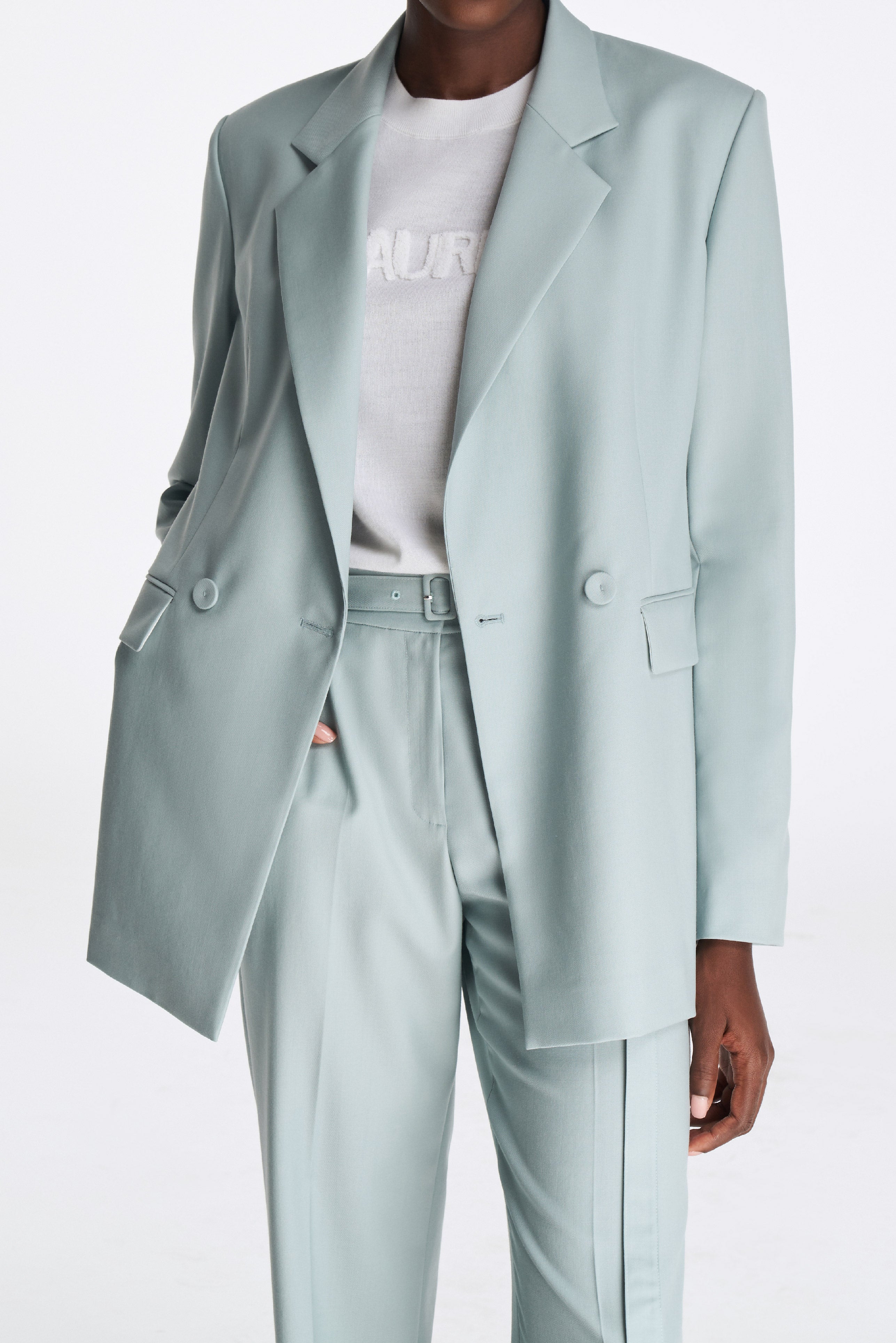 Laurèl Sky Blue Straight-Cut Blazer