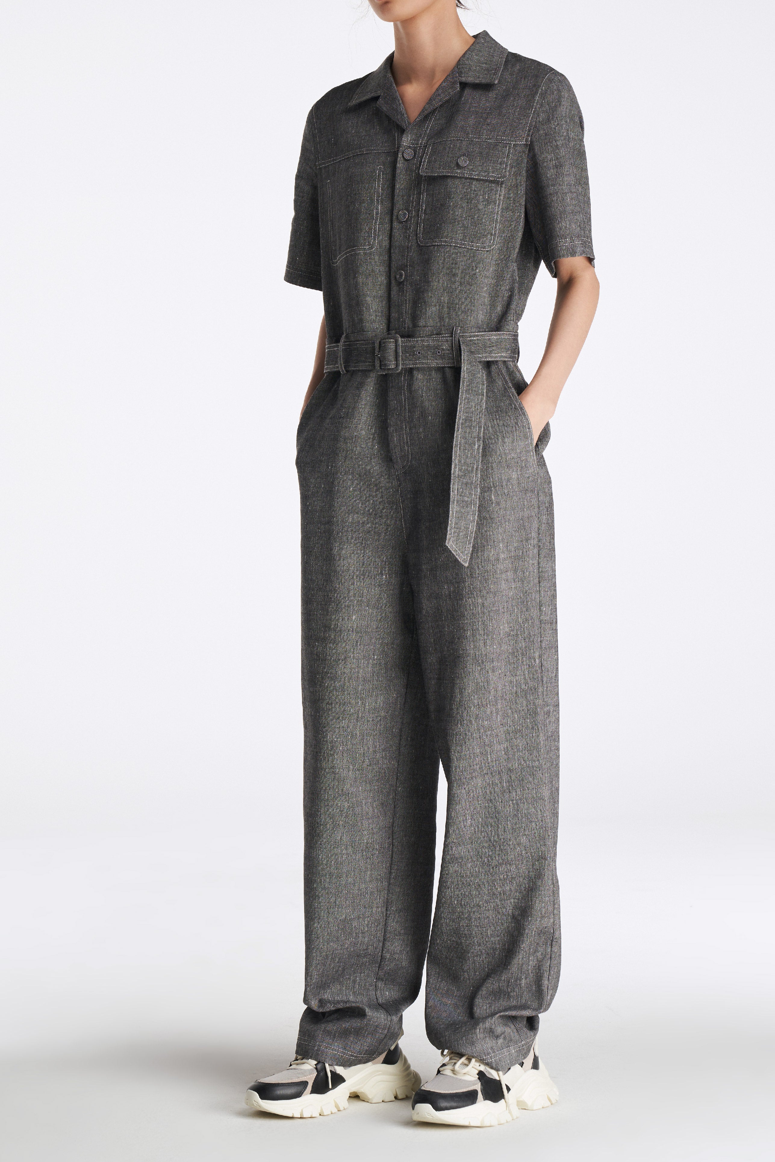 Laurèl Linen-Wool Jumpsuit