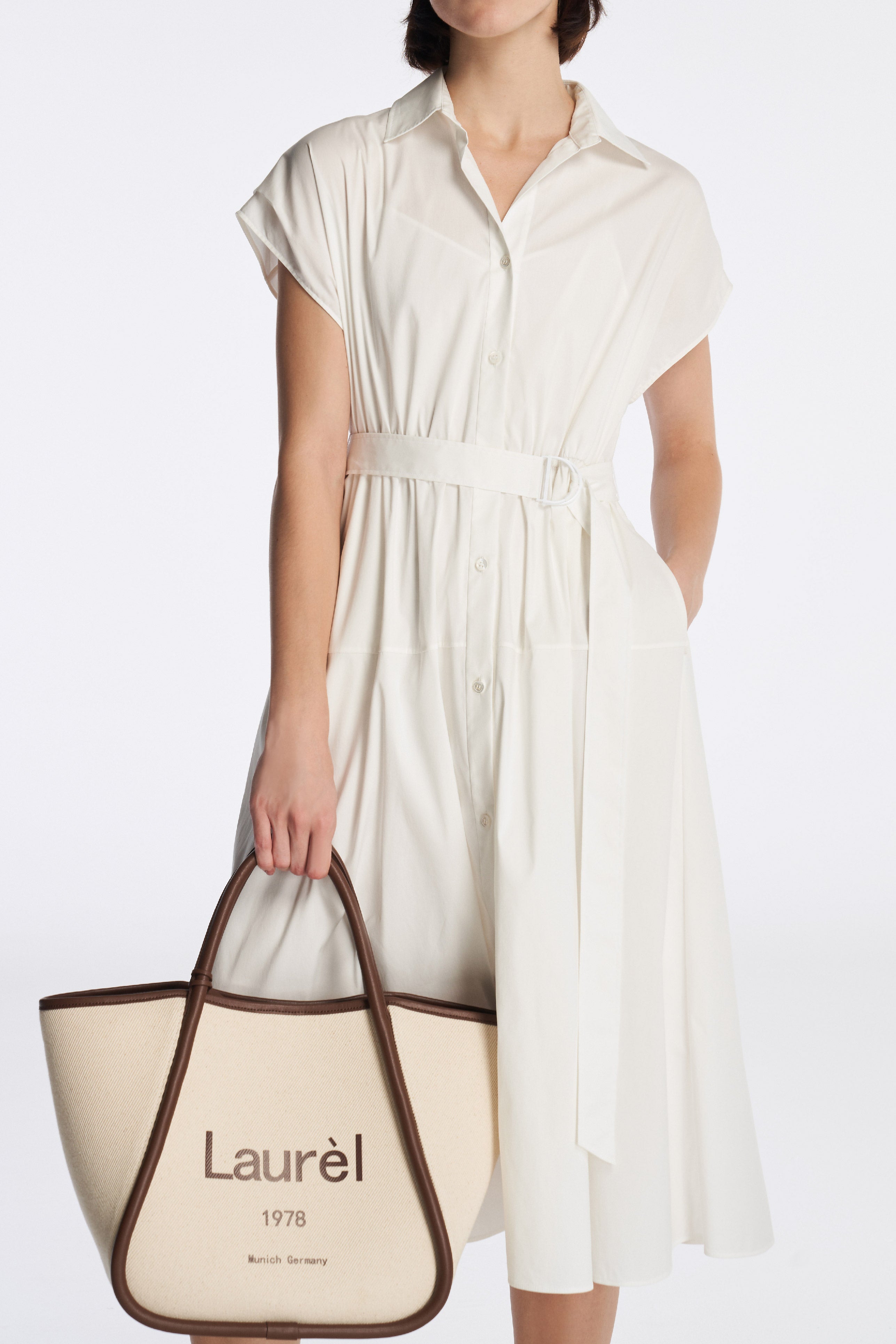 Laurèl Cap Sleeve Shirt Dress