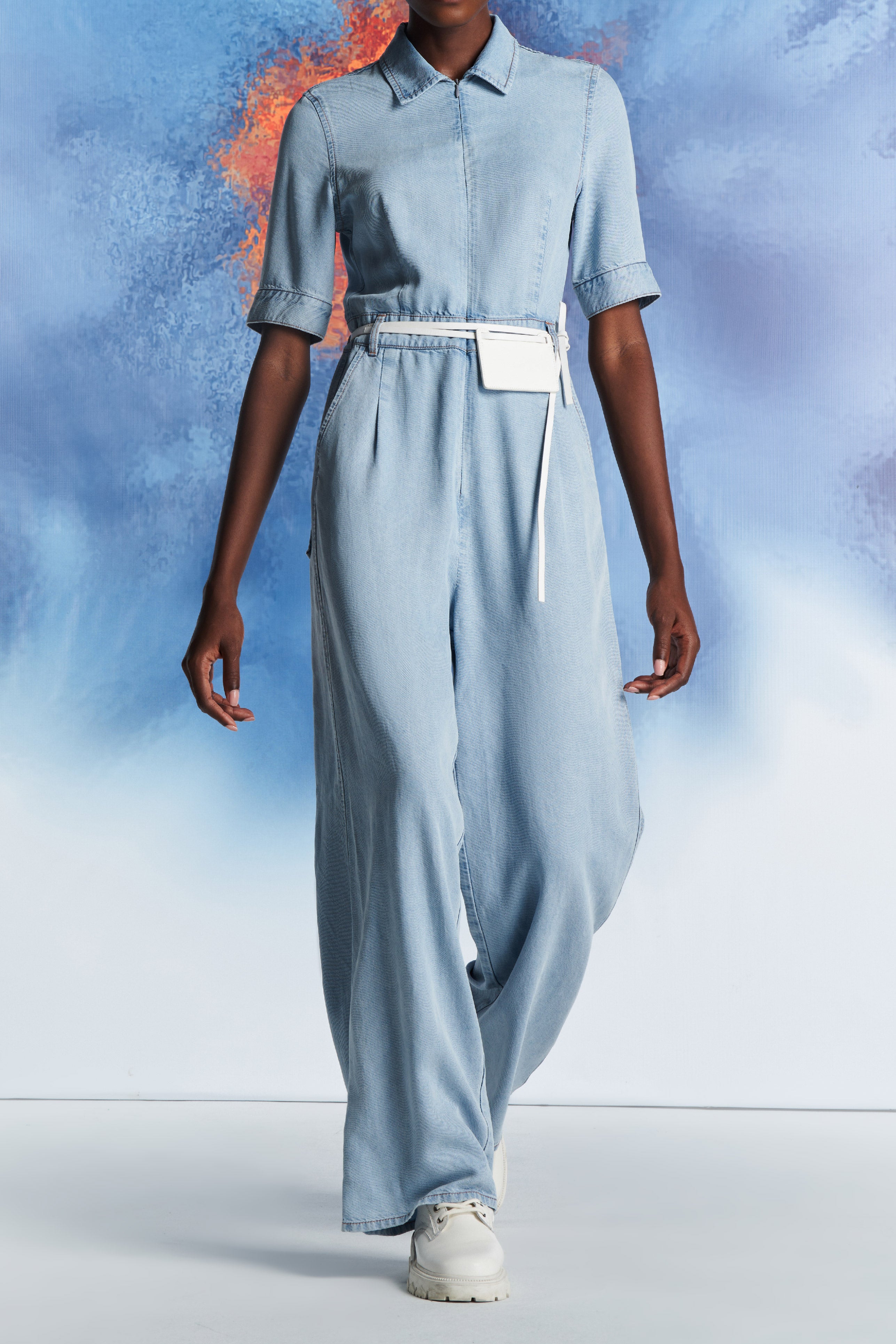 Laurèl Minimalist Denim Blue Jumpsuit