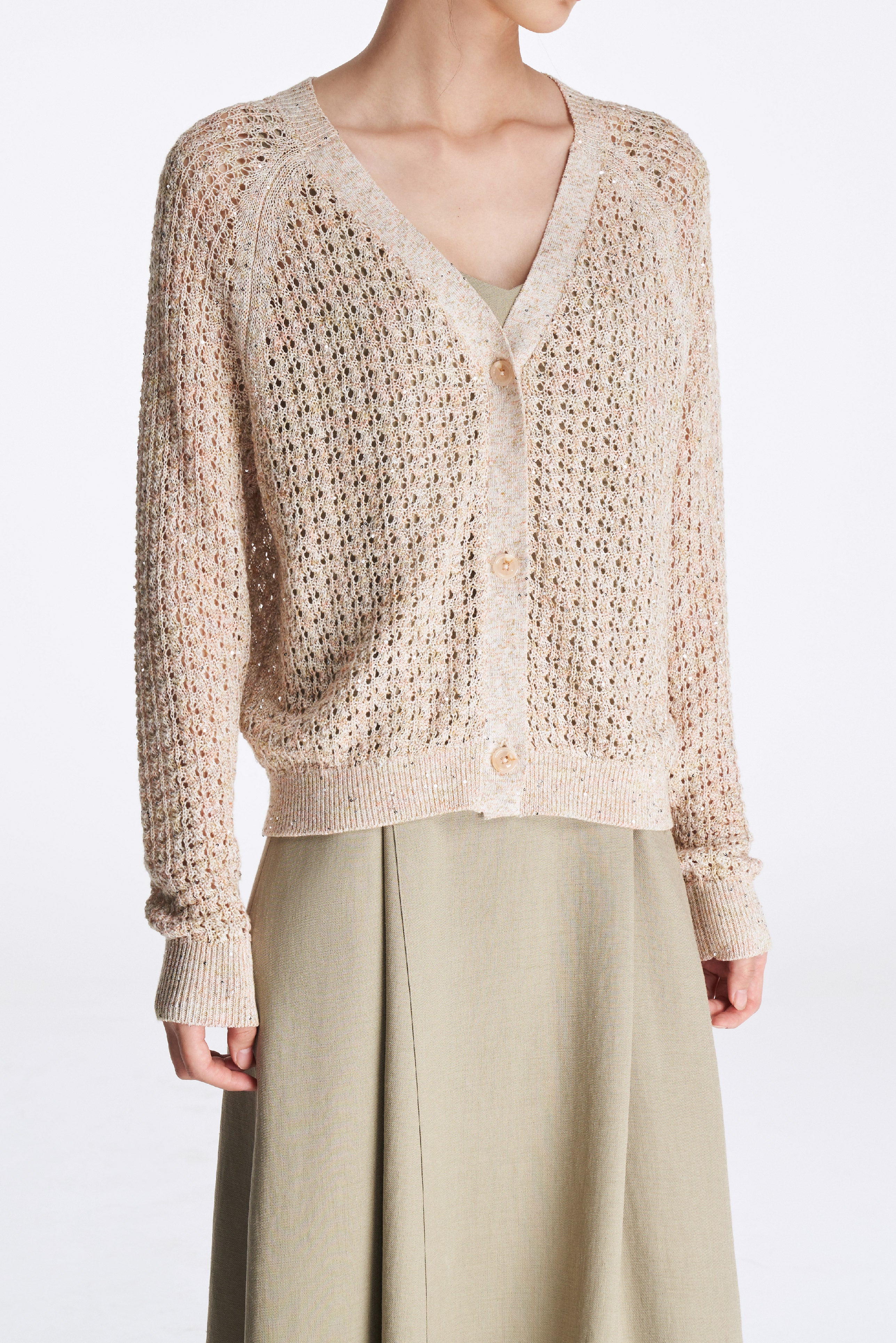 Laurèl Sequined Knit Cardigan