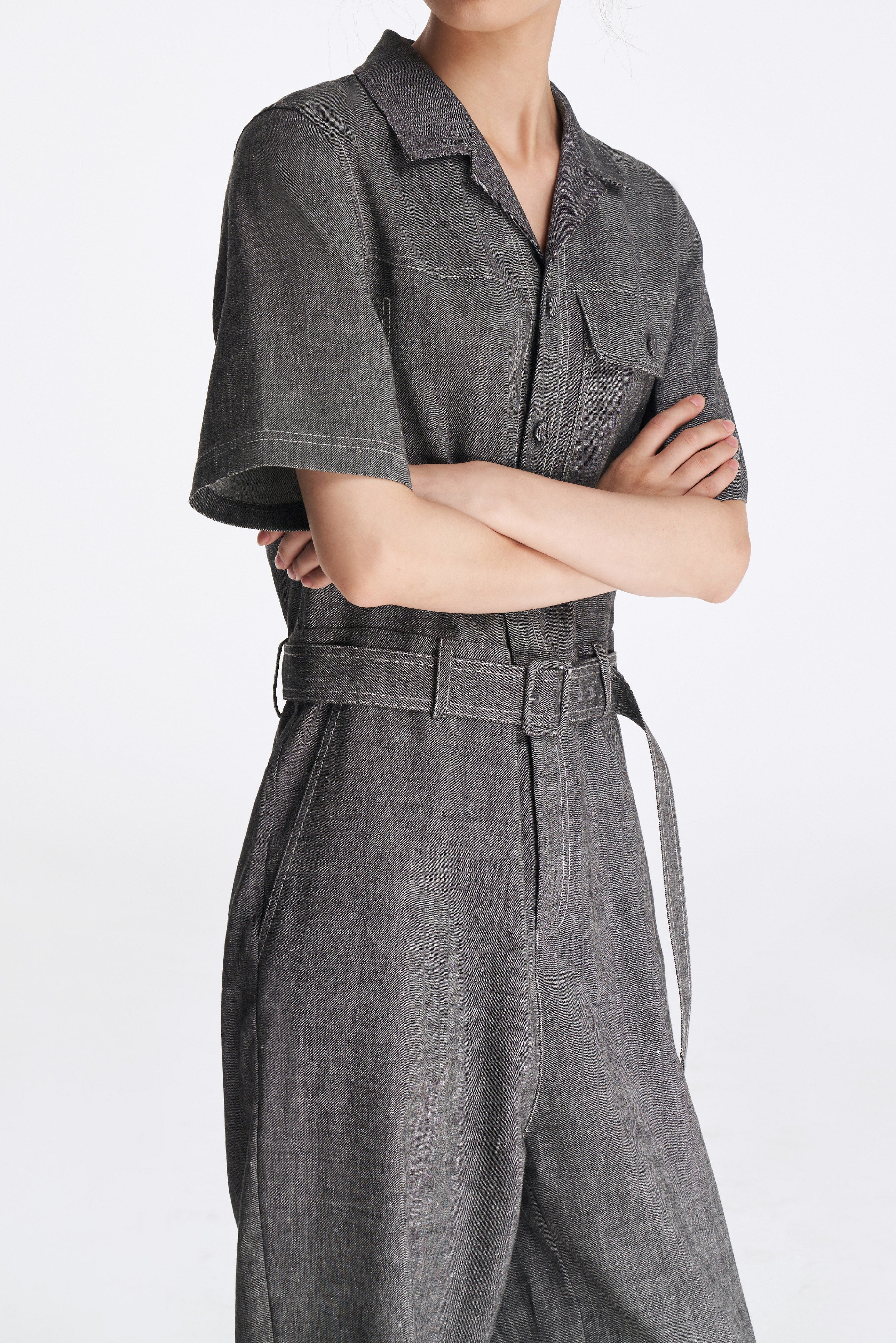 Laurèl Linen-Wool Jumpsuit