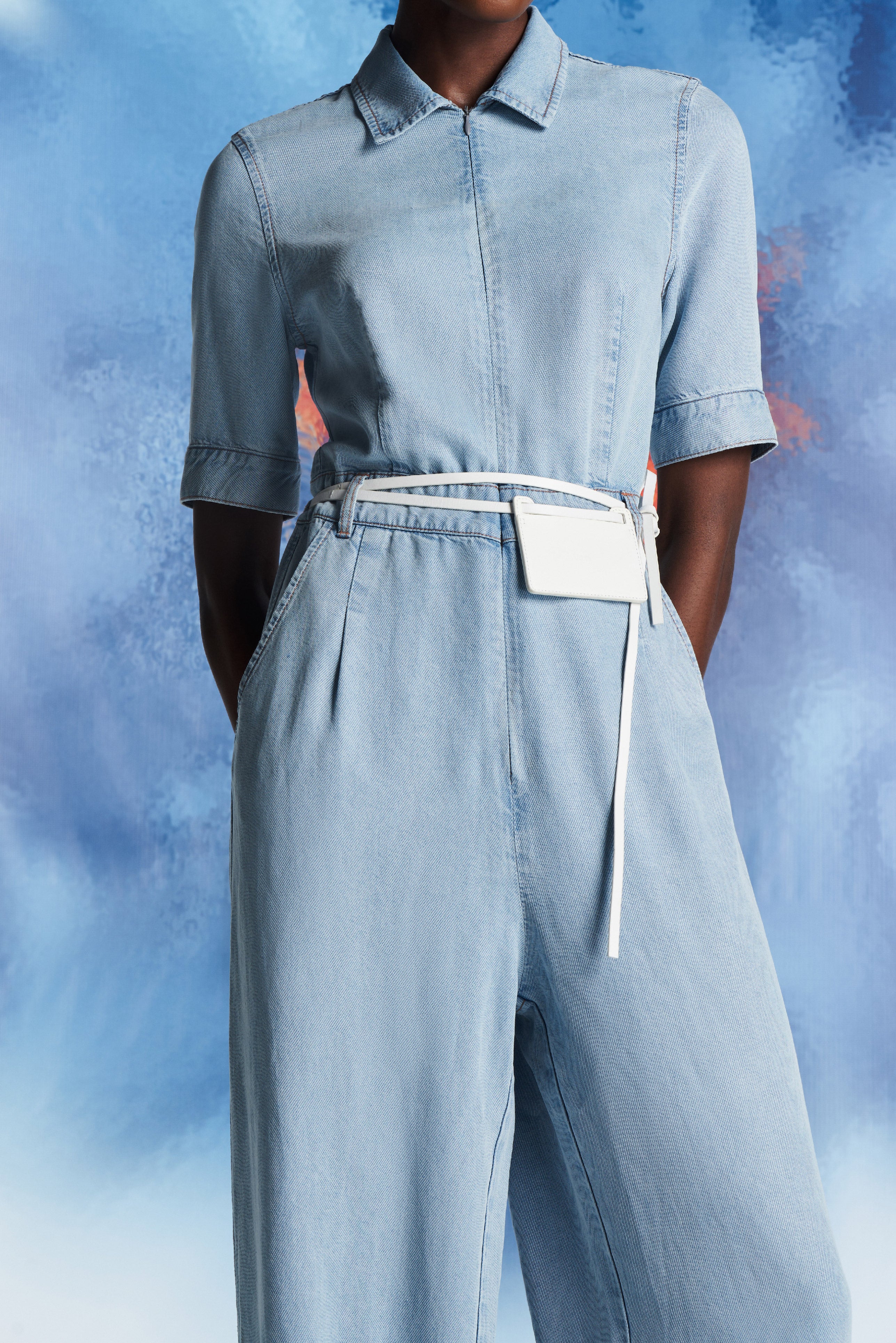 Laurèl Minimalist Denim Blue Jumpsuit