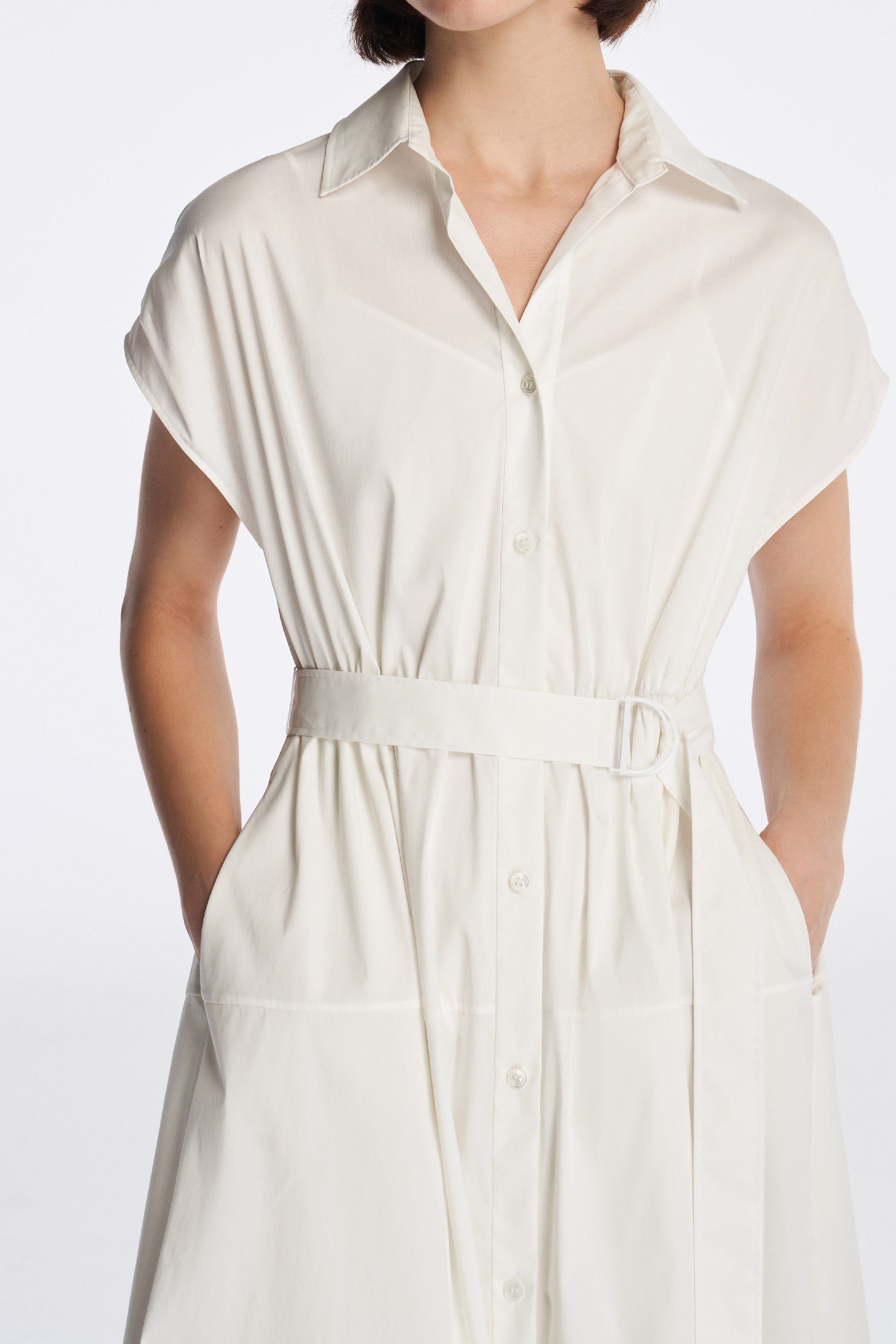 Laurèl Cap Sleeve Shirt Dress