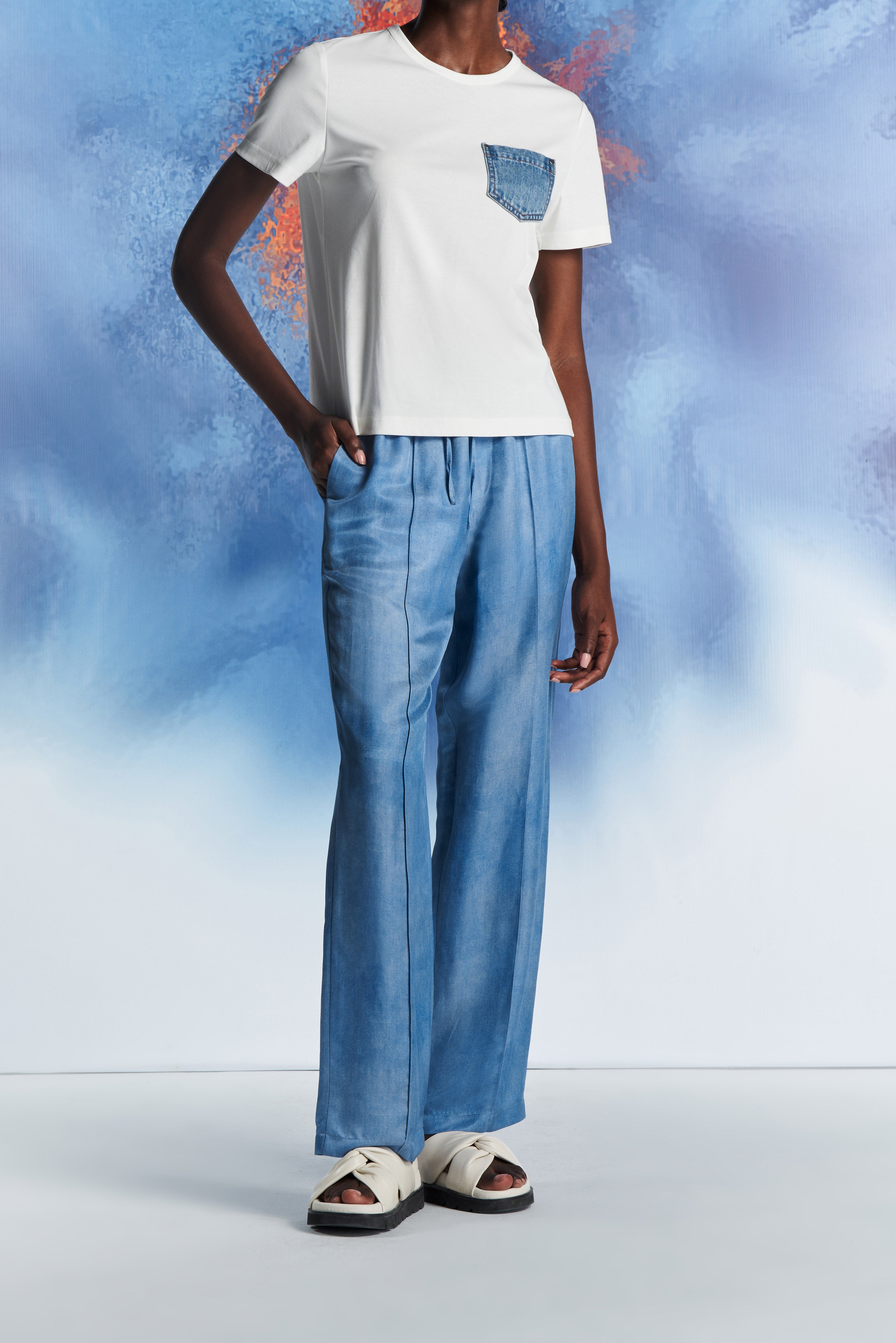 Laurèl Denim Blue Wide-Leg Pants