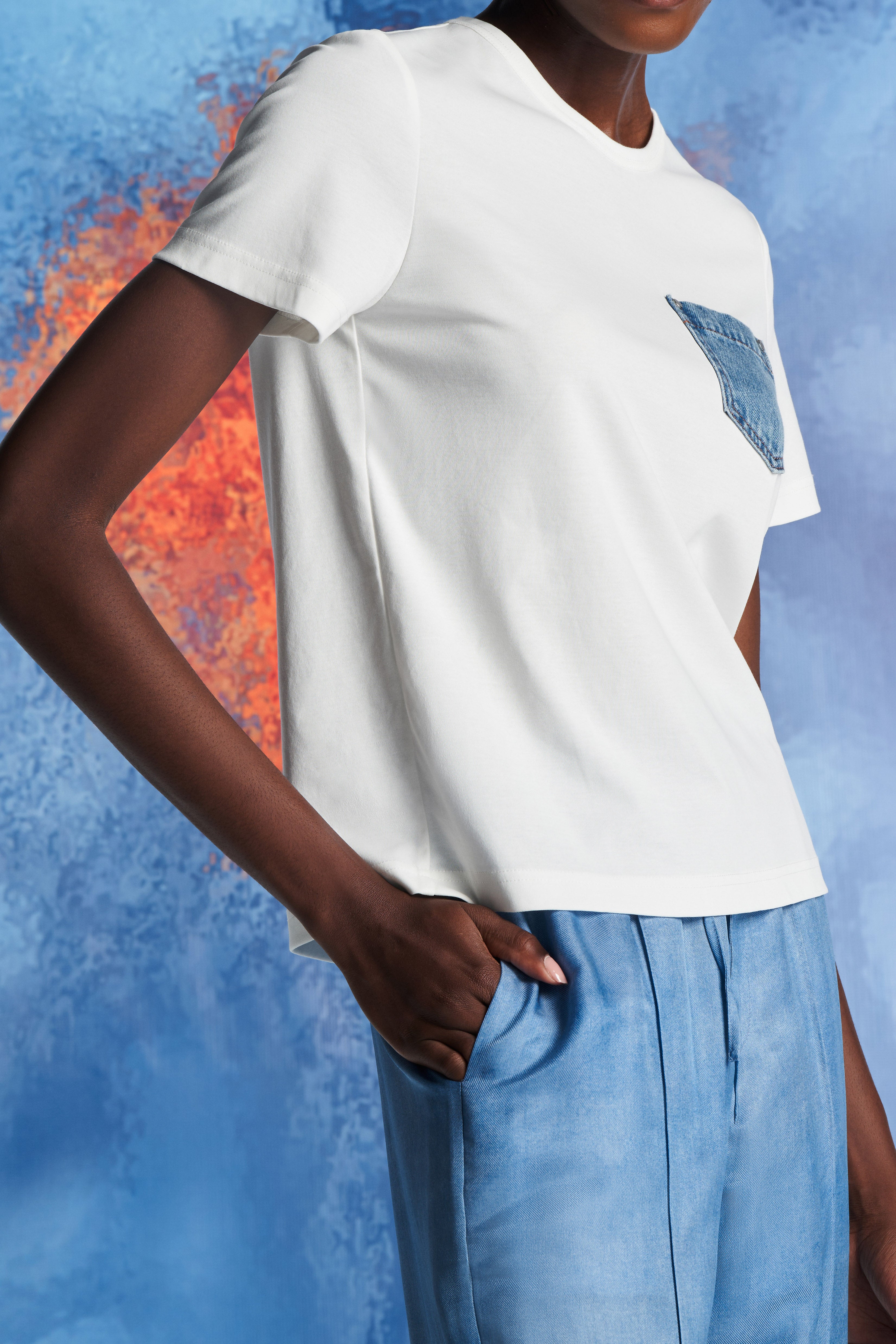 Laurèl Denim Pocket T-Shirt